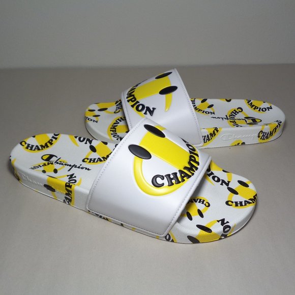 Champion Size 11 M IPO SMILE White Yellow Slide Sandals New Men\'s Shoes main image 14